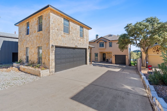 view of front of property featuring a garage