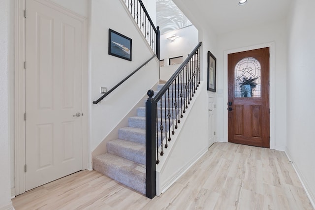 entryway featuring light hardwood / wood-style floors