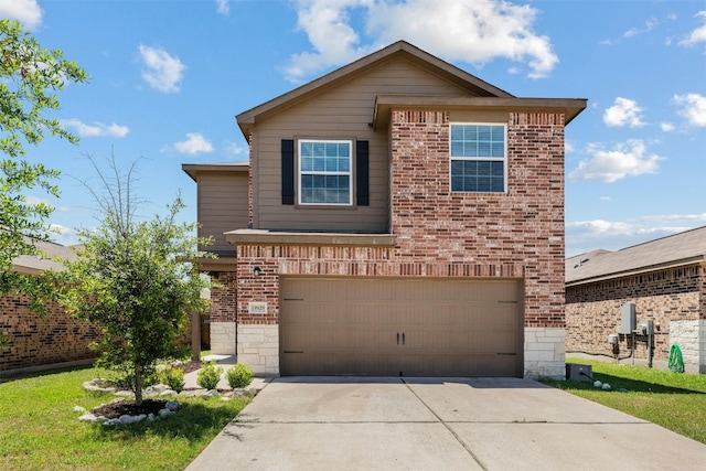 view of property featuring a garage