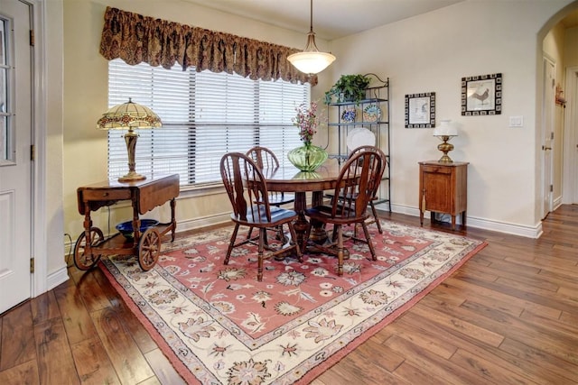 dining room featuring wood-type flooring