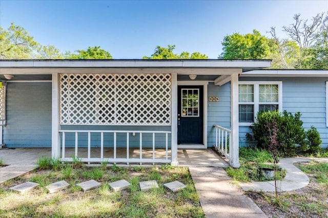 view of single story home