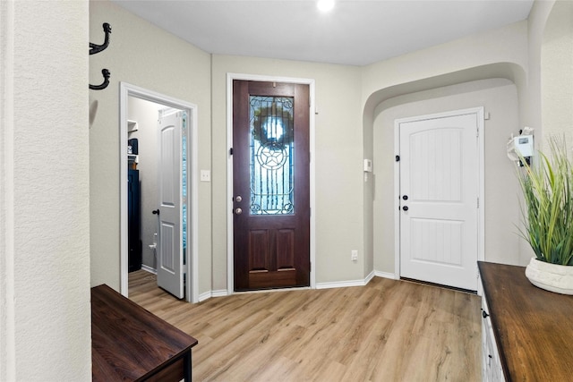 entryway featuring light hardwood / wood-style flooring