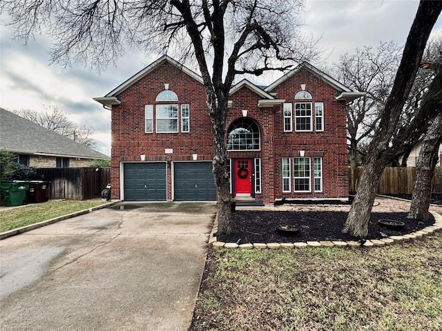 view of property with a garage