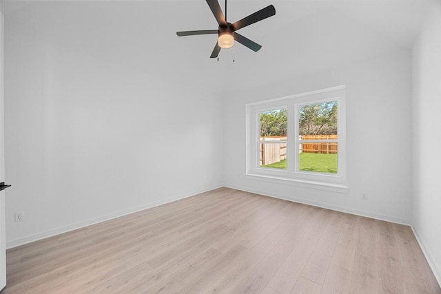 6000 Sean Paul Ln, Georgetown, TX 78628 - empty room with light wood-style flooring, ceiling fan, and vaulted ceiling