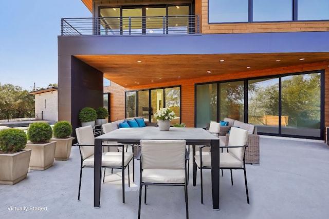 view of patio / terrace featuring a balcony