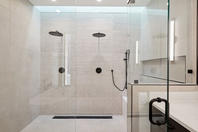 bathroom featuring walk in shower