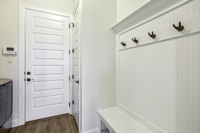 mudroom with washer and dryer