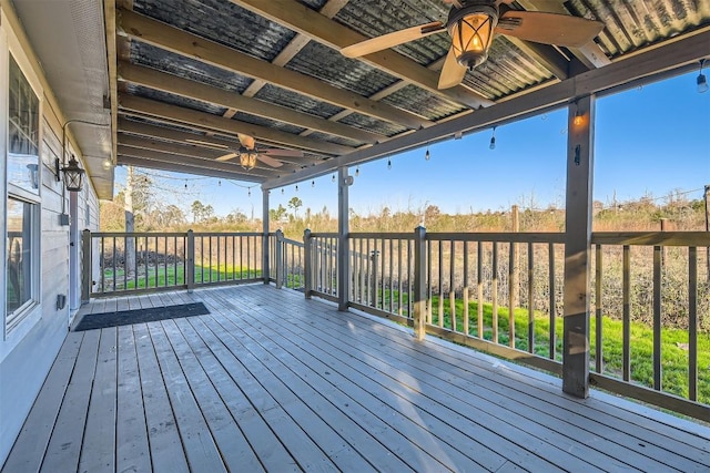 deck with ceiling fan