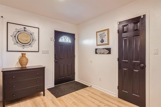 entrance foyer with light wood-type flooring