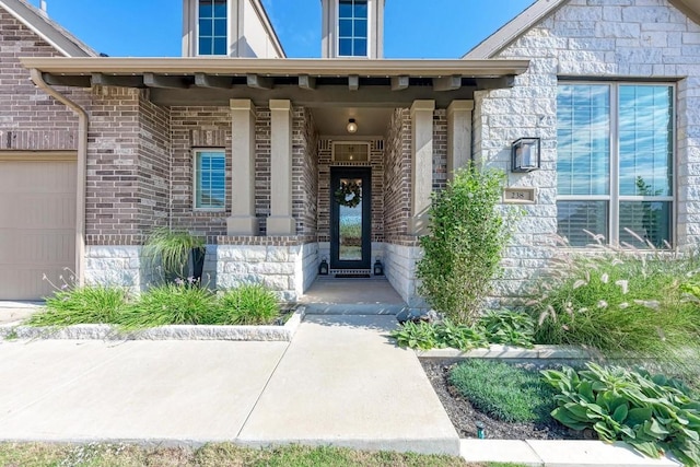 property entrance with a porch