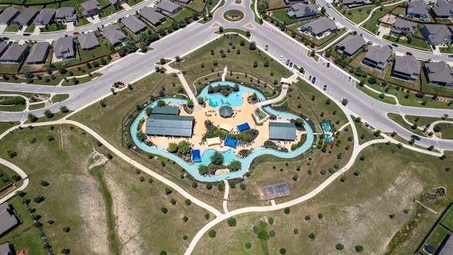 aerial view with a residential view