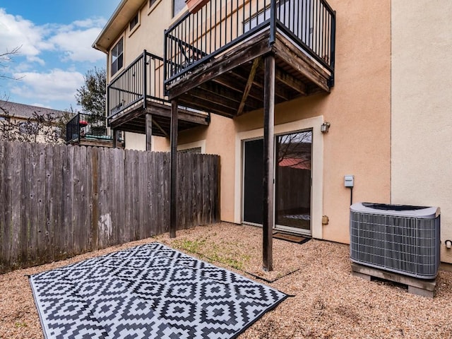 view of patio / terrace with central air condition unit