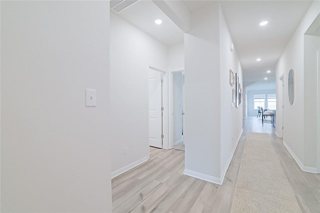 hall featuring light hardwood / wood-style floors