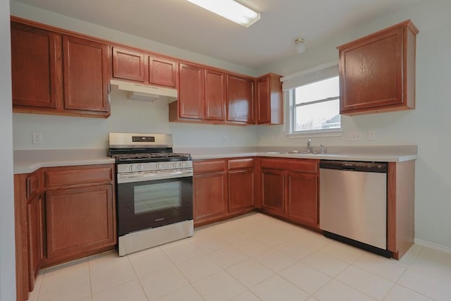 kitchen with appliances with stainless steel finishes and sink