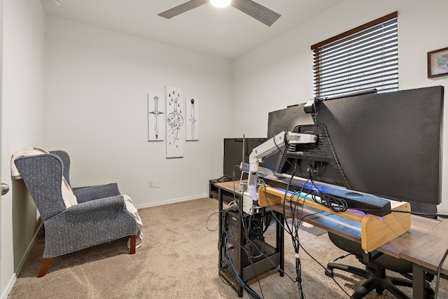 4429 Venticano Pl, Round Rock, TX 78665 - carpeted office space featuring a ceiling fan and baseboards