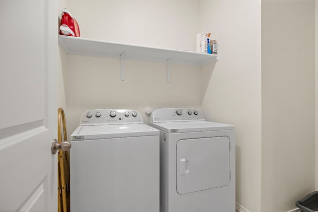 laundry room featuring washer and dryer