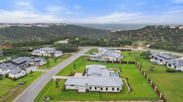 aerial view with a residential view