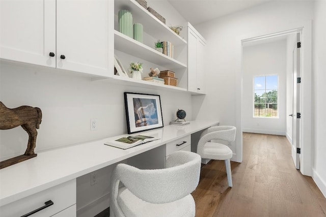 17212 Morning Grove Ln, Austin, TX 78738 - office with built in study area, light wood finished floors, and baseboards