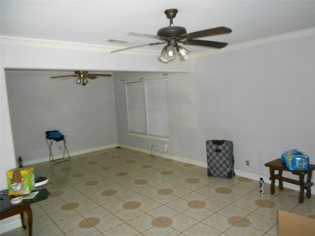 spare room featuring ornamental molding