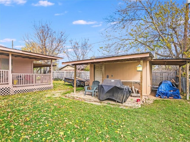 view of yard featuring a wooden deck