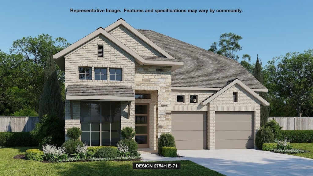 view of front of property featuring a garage