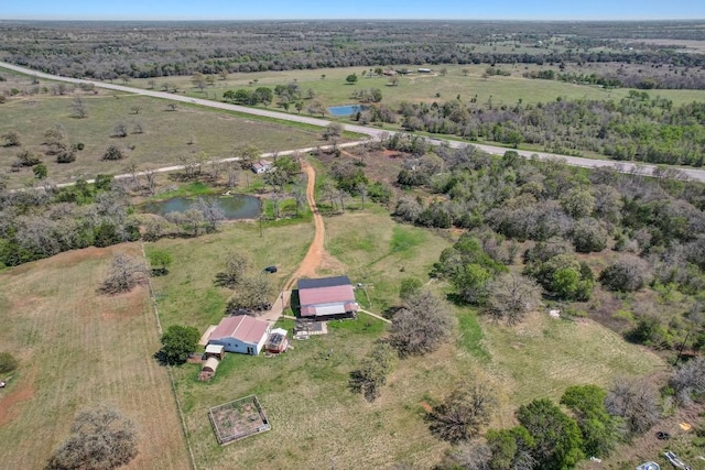 aerial view featuring a rural view