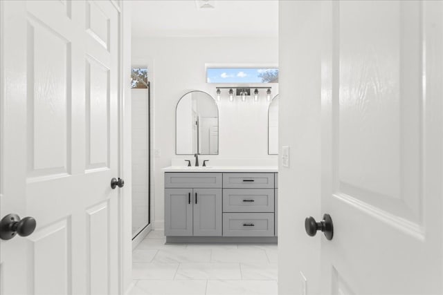151 Dan Moody Trl, Georgetown, TX 78633 - full bath with marble finish floors and vanity