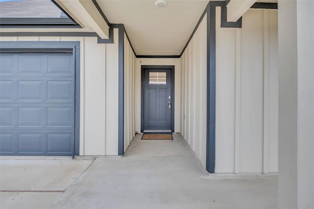 entrance to property with a garage