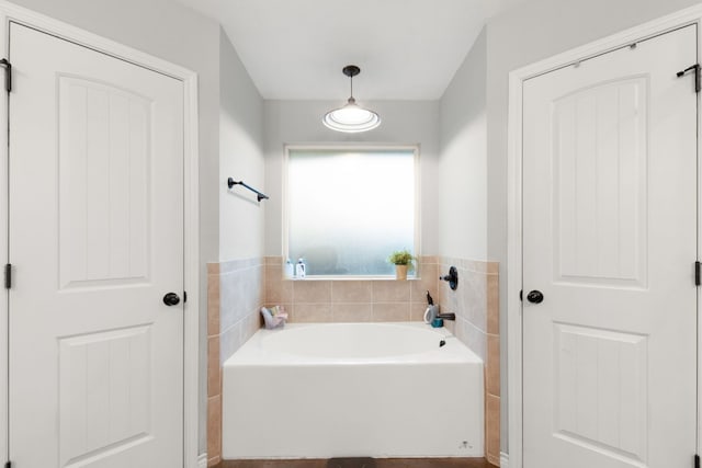 bathroom featuring a washtub