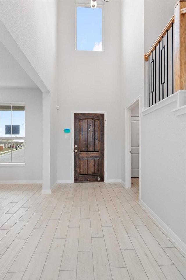 foyer with a high ceiling