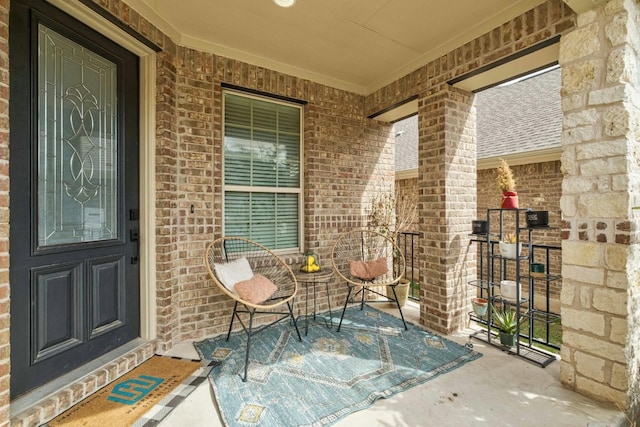 doorway to property featuring a porch