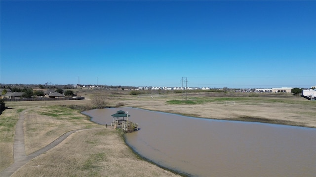 exterior space featuring a water view