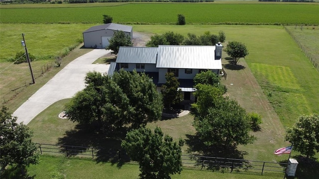 bird's eye view with a rural view