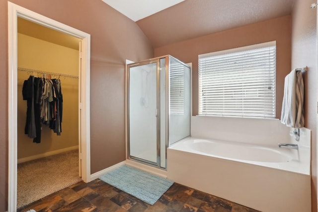 bathroom with independent shower and bath