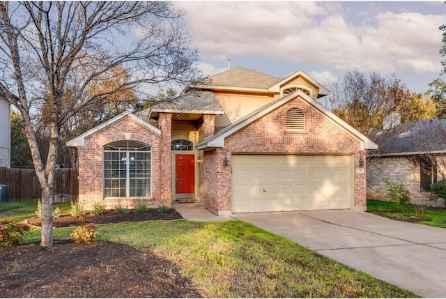 view of front of property with a front lawn