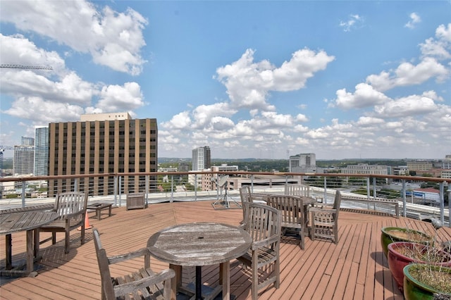 710 Colorado St Unit 5F, Austin, TX 78701 - wooden terrace featuring a view of city