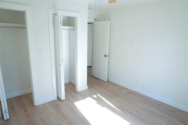 unfurnished bedroom featuring light hardwood / wood-style floors