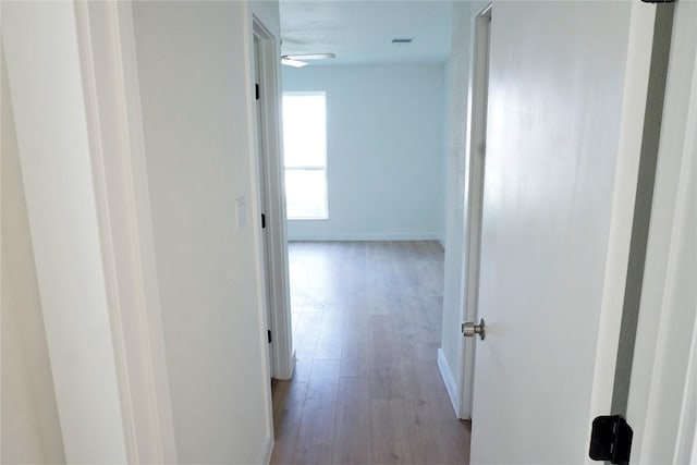 hall featuring light hardwood / wood-style flooring