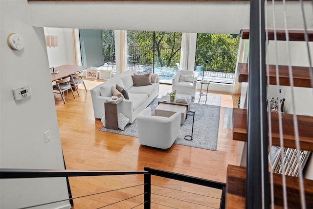 living room featuring wood-type flooring