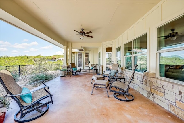 3500 Lohmans Ford Rd Unit 71, Lago Vista, TX 78645 - view of patio / terrace featuring a ceiling fan