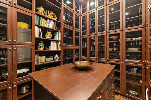 view of wine cellar