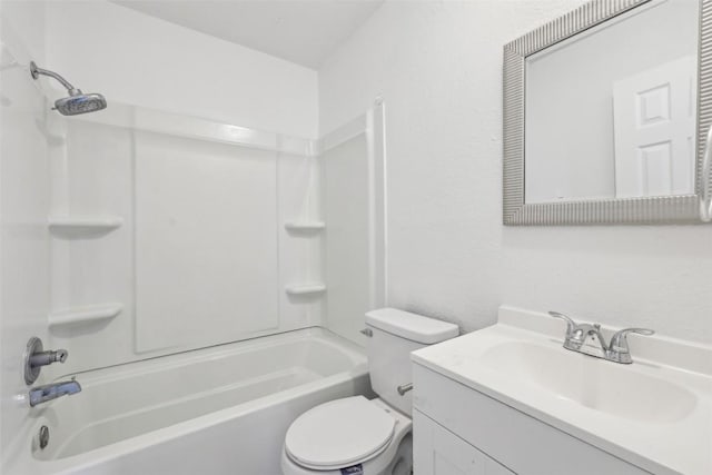 full bathroom with vanity, toilet, and shower / bath combination