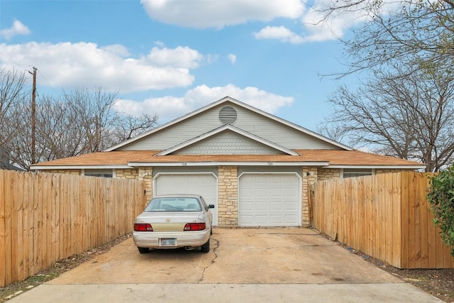 view of garage