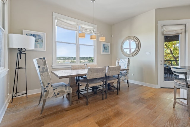 dining room featuring light wood-type flooring