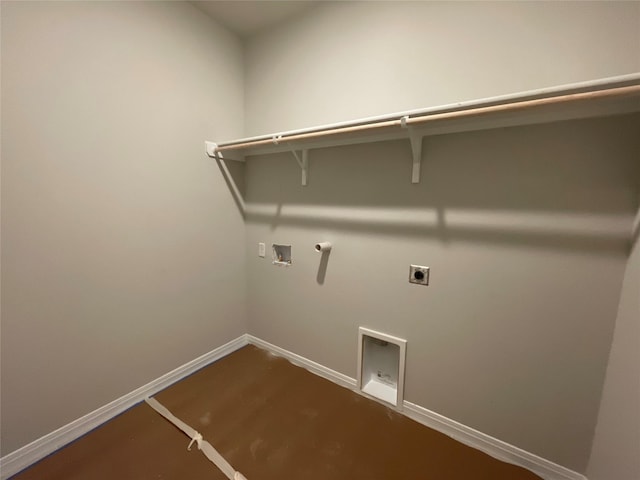 laundry area featuring hookup for a gas dryer, hookup for a washing machine, and electric dryer hookup