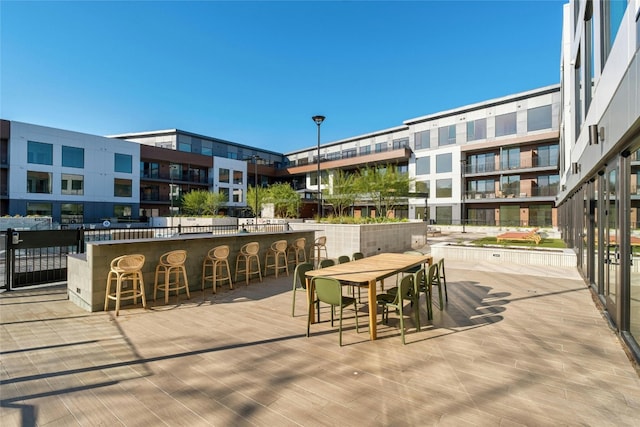 view of patio featuring outdoor dry bar