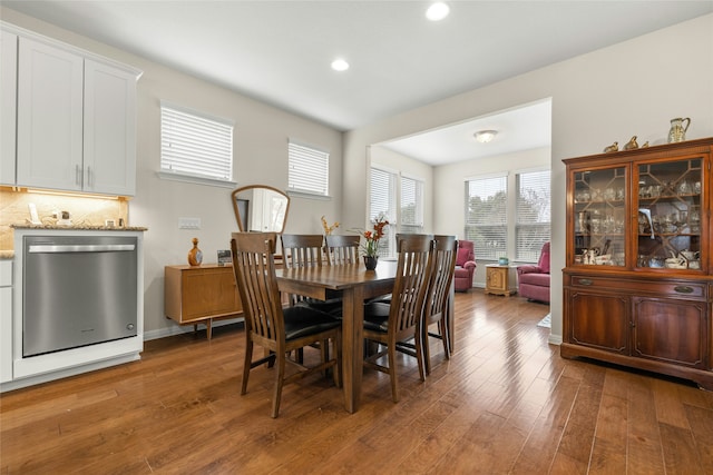 dining room featuring dark hardwood / wood-style flooring