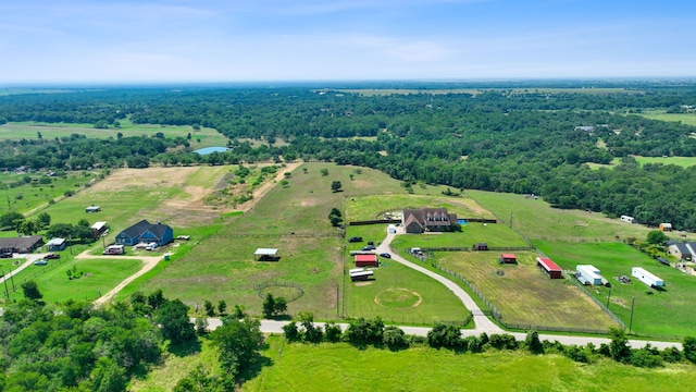 drone / aerial view with a rural view