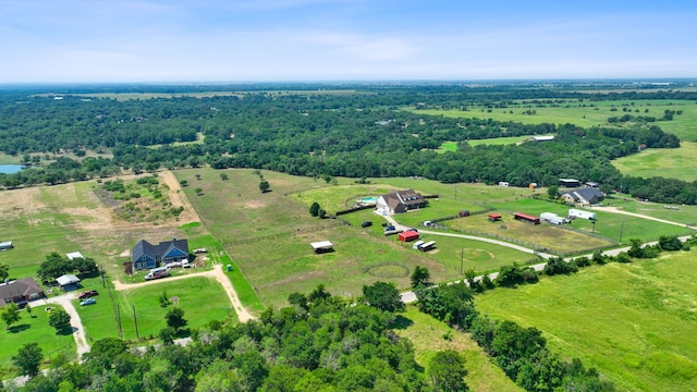 drone / aerial view featuring a rural view