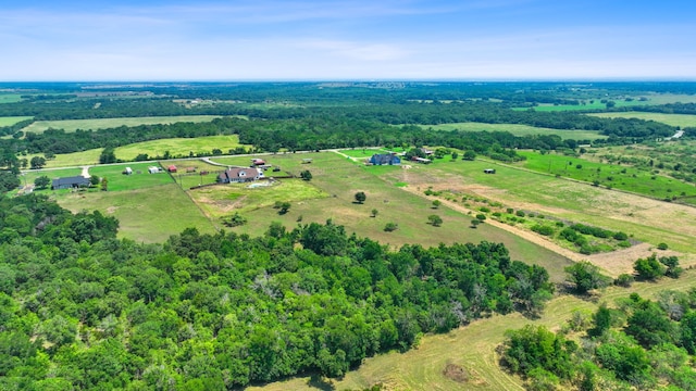 birds eye view of property featuring a rural view